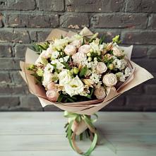 Букет цветов из:  Альстромерии, Розы и Хризантемы в Ольгинка