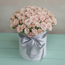 Цветочная композиция из Розы в шляпной коробке в Ольгинка