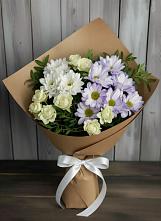 Букет цветов из:  Хризантемы и Розы в Ольгинка