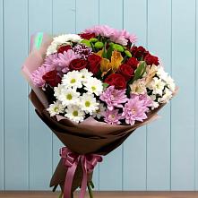 Букет цветов из:  Розы, Хризантемы и Альстромерии в Ольгинка