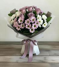 Букет цветов из:  Хризантемы и Розы в Ольгинка