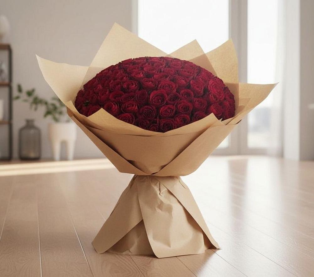 Букет 101 Красная роза в Ольгинка