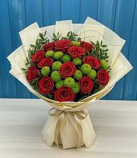 Букет цветов из:  Розы и Хризантемы в Ольгинка